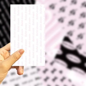 Close-up of Ballet Dream DIY decorative card with pink artistic font for scrapbooking