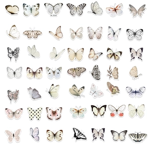 50 stuks kleurrijke vlinder stickers voor laptop en DIY scrapbooking decoratie, waterdicht