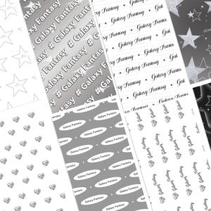 Detailed view of silver heart and star stickers for DIY phone case decoration