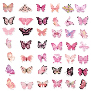 Set van 50 kleurrijke vlinder stickers voor DIY laptop en koffer decoratie en kunst