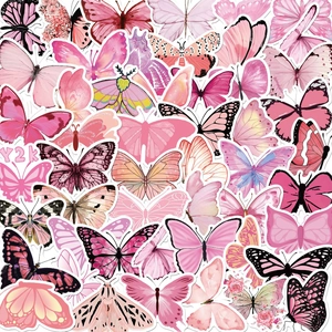 Roze vlinderstickers in Y2K-stijl voor DIY decoratie van laptop en bagage koffers