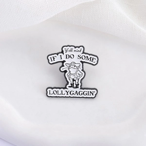 Süße Emaille-Anstecknadel mit Cowboy-Frosch und lustigem Lollygaggin-Vintage-Slogan