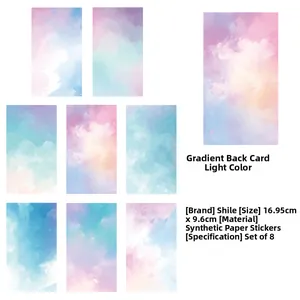 Set of 8 dreamlike gradient watercolor stickers for DIY phone card decoration