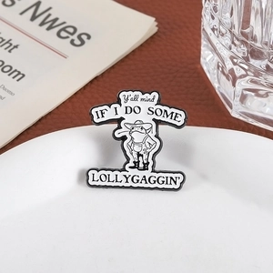 Emaille-Pin mit Cowboy-Frosch und Y'all Mind If I Do Some Lollygaggin Schriftzug