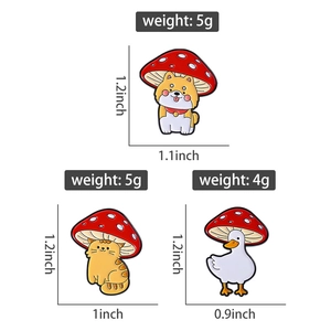 Spécifications de taille et poids pour épingles émaillées chien, chat et canard