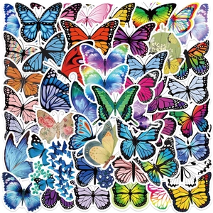 50 stuks kleurrijke vlinder graffiti stickers voor laptop en bagage waterdichte decor