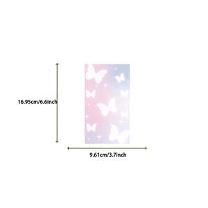 Detail showing dimension 16.95x9.61cm of butterfly series DIY decorative stickers