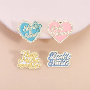 Macaron Enamel Pin Zinc Alloy Heart Letter Brooch Busy Woman Slogan Badge Fashion Jewelry Accessory For Women Clothes Decor
