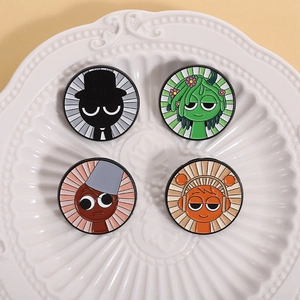 Runde Cartoon Charakter Emaille Pin Abzeichen Für Rucksack Kleidung Zubehör Zink Legierung Lack Brosche Schmuck Geschenk Freunde