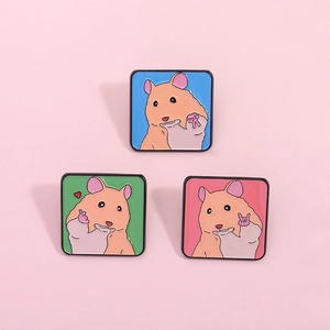 Mignonne Broche en Émail d'Alliage de Hamster de Dessin Animé Badge Pour Femmes Hommes Épingles d'Animaux de Mode Pour Sac à Dos Vêtements Veste Accessoires