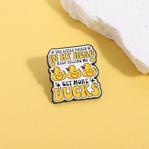 Funny Little Duck Enamel Pin Alloy Cartoon Slogan Brooch Get More Ducks Slogan Badge For Clothes Bag Accessories Jewelry