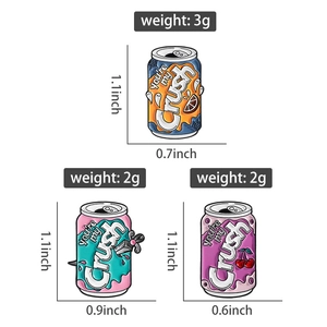 Tabella dettagliata delle taglie per le spille smaltate a forma di lattina di soda