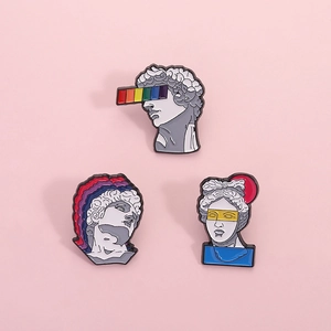 Artistic Rainbow David Statue Enamel Pin Creative Greek Sculpture Portrait Brooch Zinc Alloy Pop Art Lapel Badge Jewelry