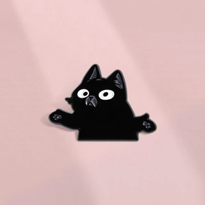 Mignon Dessin Animé Chat Noir Épingle en Émail Alliage de Zinc Broche Animale Insigne Pour Décoration Sac Vêtements Drôle Chat Épingle de Revers