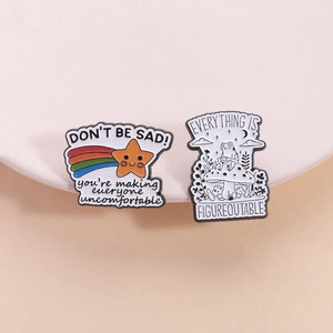 Ensemble de Pin's en Émail Drôle Grenouille Champignon et Étoile Arcobaleno Broche en Alliage de Zinc pour Vêtements Unisex