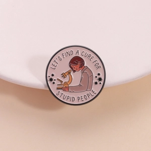 Scientific Research Microscope Enamel Brooch Fun Scientist Badge Alloy Lapel Pin For Science Lovers Uniform Fashion Decoration