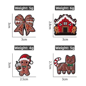 Detailansicht von vier Lebkuchen-Weihnachtsnadeln mit Maßen und Gewichtsangaben