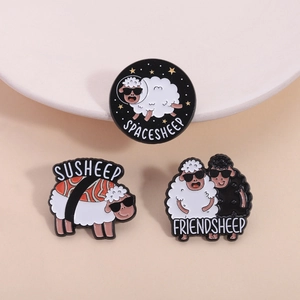 Funny Cartoon Sheep Enamel Pin Spacesheep Susheep Friendsheep Zinc Alloy Brooch Badge Backpack Clothes Accessory Jewelry