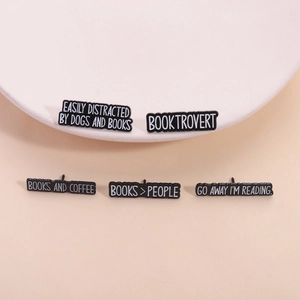 Funny Book Lover Enamel Pin Zinc Alloy Painted Letter Badge Slogan Brooch Books And Coffee Decor For Reading Enthusiast