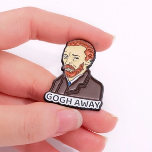 Épinglette en émail Van Gogh artistique avec jeu de mots pour sacs et chapeaux