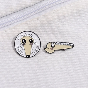 Cartoon Borzoi dog enamel pins set with 'Let me do it for you' text on canvas bag