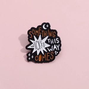Something Wicked This Way Comes Enamel Pin Shakespeare Quote Alloy Brooch Halloween Gothic Star Moon Jewelry Lapel Pin