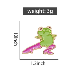 Tableau des tailles détaillé pour broche émaillée grenouille dansante et bottes à paillettes