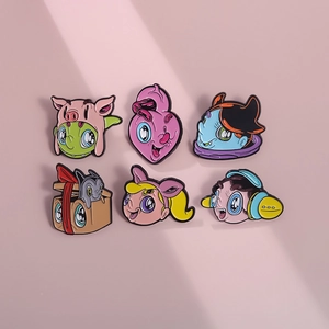 Cute Cartoon Enamel Brooches Alloy Painted Pins Pop Art Style Badge For Backpack Clothes Hats Unisex Decorative Jewelry Gift