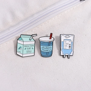 Creative 3-piece medical student tears enamel pin set for backpacks and clothing