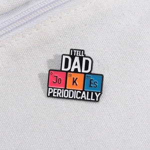 Funny Father's Day Dad Joke enamel pin with colorful periodic table element design