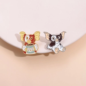 Cute Cartoon Creature Enamel Pin Brooch Kawaii Animal Holding Coffee Cup Zinc Alloy Badge For Clothes Bag Decoration Jewelry Gift