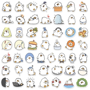 Set of 100 cute cartoon duck graffiti stickers for laptop and luggage decoration