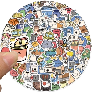Cute animal hostel cartoon stickers for luggage and laptop waterproof decorative decals