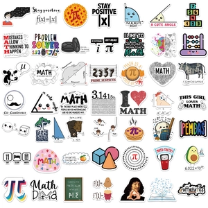Set of 50 waterproof mathematical formula stickers for laptops and guitar decoration