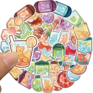 Creative waterproof cartoon fox stickers for decorating guitars and luggage cases