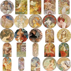 Lot de 25 autocollants Art Nouveau pour décoration DIY de guitare et valise