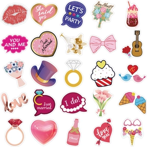 Lot de 25 accessoires de mariage avec autocollants She Said Yes et Just Married décoratifs