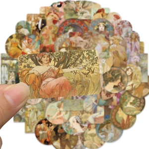 54 autocollants vintage Art nouveau pour décorer les guitares et les albums DIY