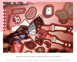 Détail de stickers rétro fille imperméables faciles à décoller pour décoration DIY