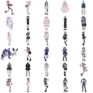 Lot de 30 autocollants de filles anime modernes pour décoration DIY de carnets