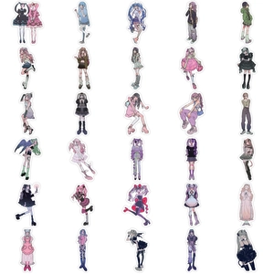 30 autocollants étanches de filles anime modernes pour ordinateur et déco DIY
