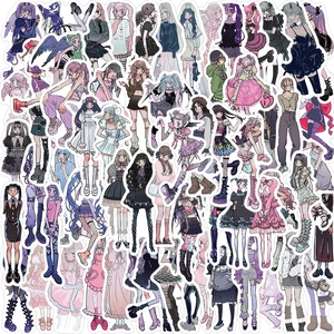 Autocollants Fille Anime Imperméables Décalcomanies PVC Pour Ordinateur Guitare Bagage Coque Téléphone Y2K Streetwear Punk
