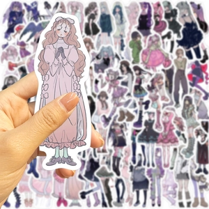 63 autocollants graffiti de fille anime moderne imperméables pour guitare et valise DIY