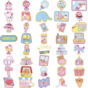 Set of 40 dream amusement park cartoon stickers for laptop and DIY decoration