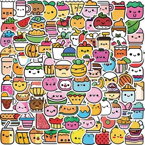 Kawaii PVC Wasserdicht Obst Essen Cartoon Aufkleber Vielfalt Set Für Laptop Gitarre Gepäck DIY Scrapbooking Dessert Getränk Sticker