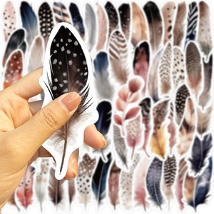 64 stuks waterdichte veer graffiti stickers voor DIY laptop en gitaar decor