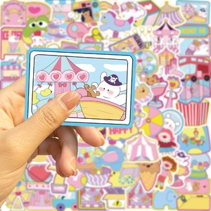 80pcs waterproof cartoon amusement park stickers for laptop and DIY decoration