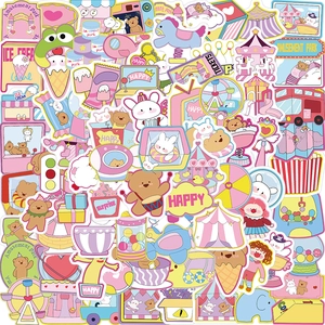 Dreamy Amusement Park Theme Cartoon Stickers Waterproof PVC Decorative Decals For Laptop Guitar Luggage Scrapbook DIY Stationery