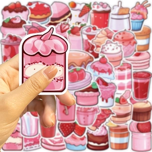 50 pezzi di adesivi graffiti dessert rosa stile INS per decorazione laptop e chitarra