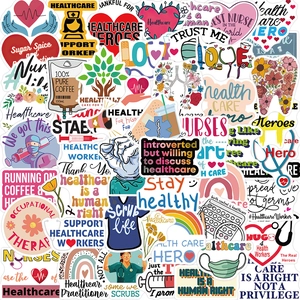 Healthcare Nurse Stickers Waterproof PVC Medical Theme Stethoscope Mask Decals For Laptop Luggage Guitar DIY Decoration